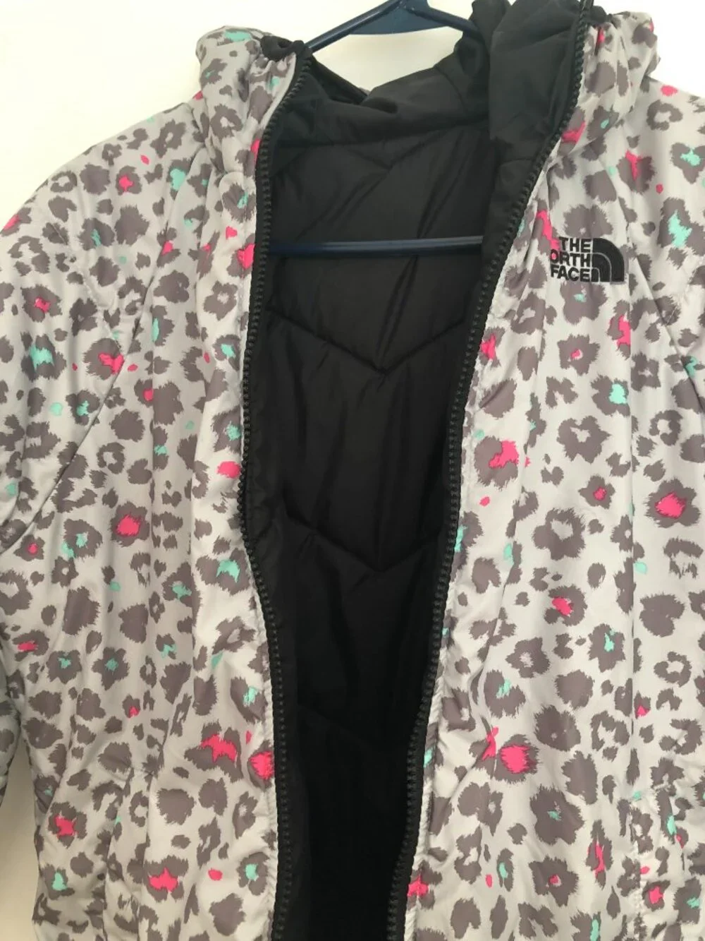 The North Face Reversible Girls Puffer Jacket Black Youth Junior Size XL